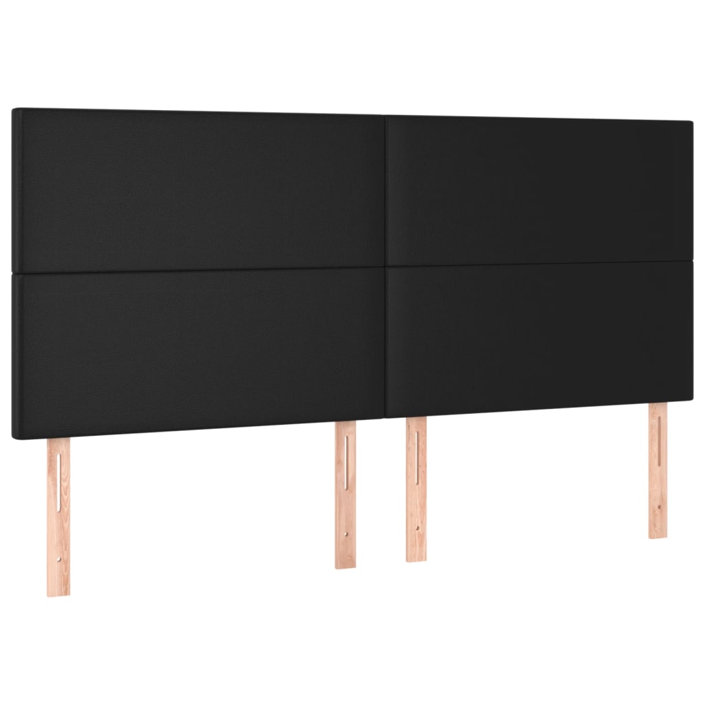 NNEVL Headboards 4 pcs Black 80x5x78/88 cm Faux Leather by NNEVL