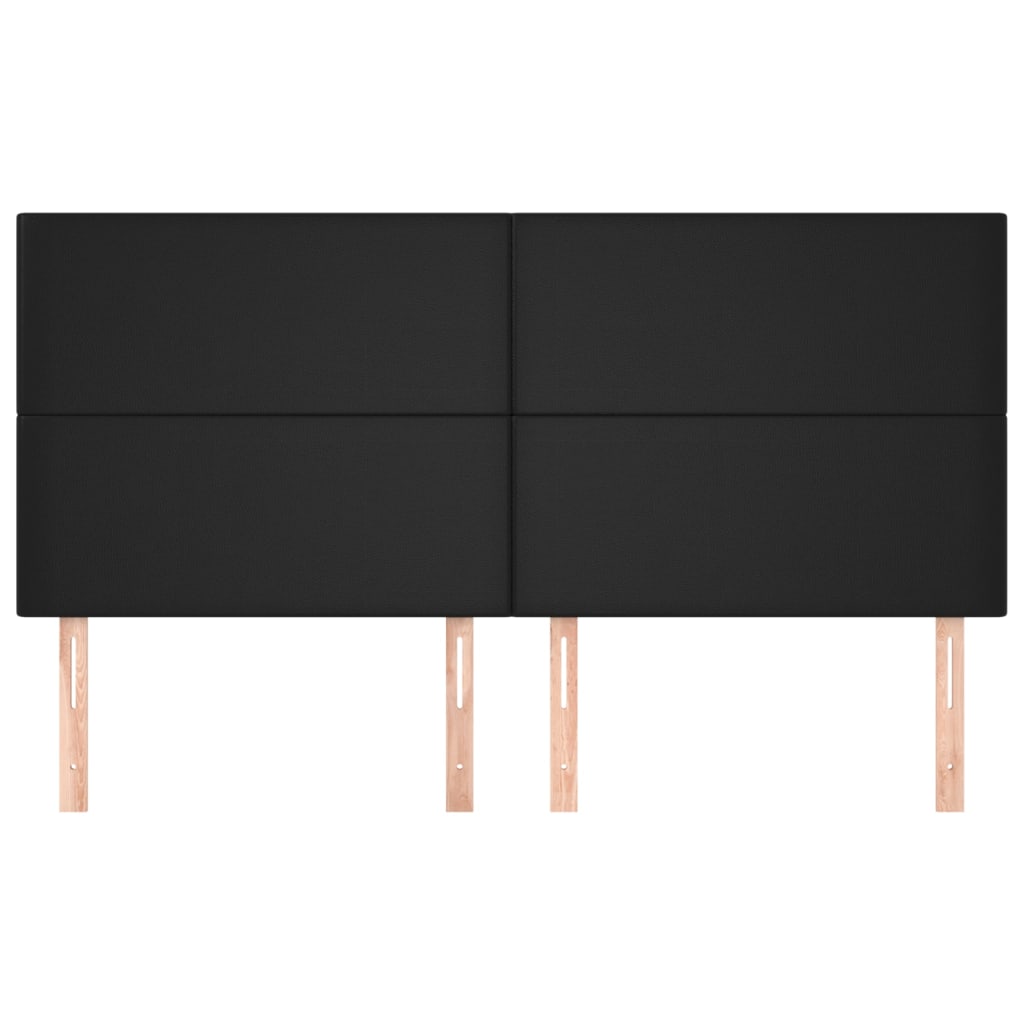 NNEVL Headboards 4 pcs Black 80x5x78/88 cm Faux Leather by NNEVL