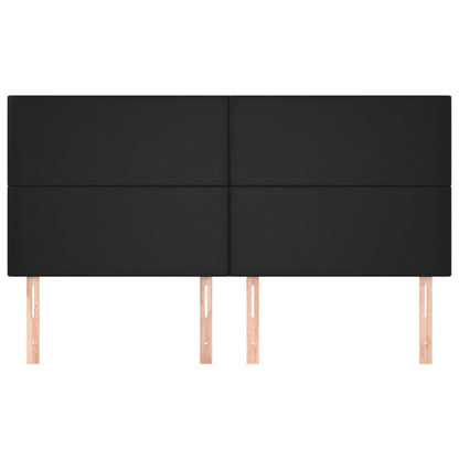 NNEVL Headboards 4 pcs Black 80x5x78/88 cm Faux Leather by NNEVL
