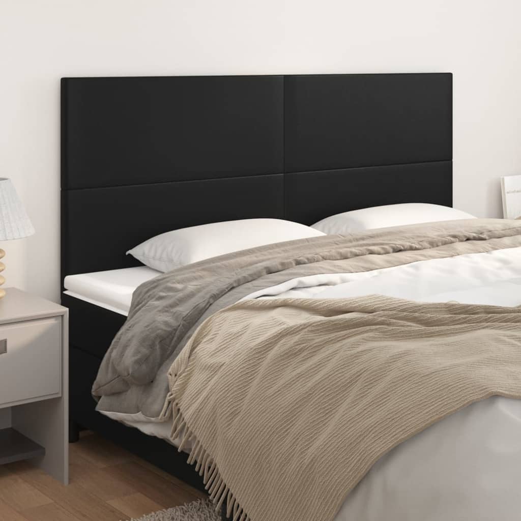 NNEVL Headboards 4 pcs Black 80x5x78/88 cm Faux Leather by NNEVL