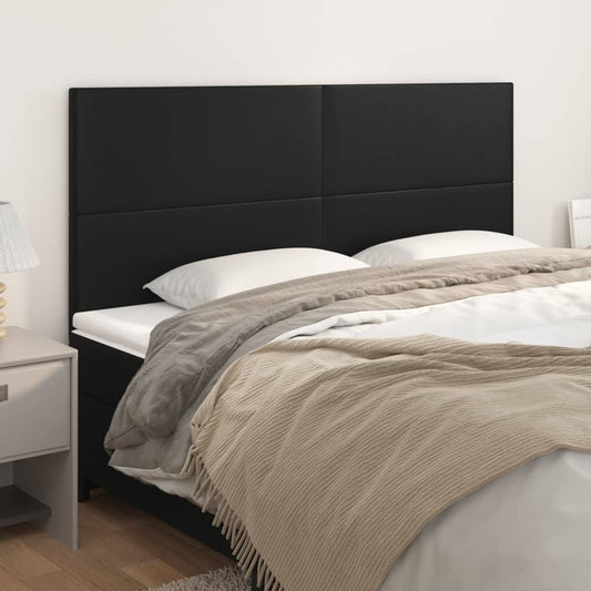 NNEVL Headboards 4 pcs Black 80x5x78/88 cm Faux Leather by NNEVL