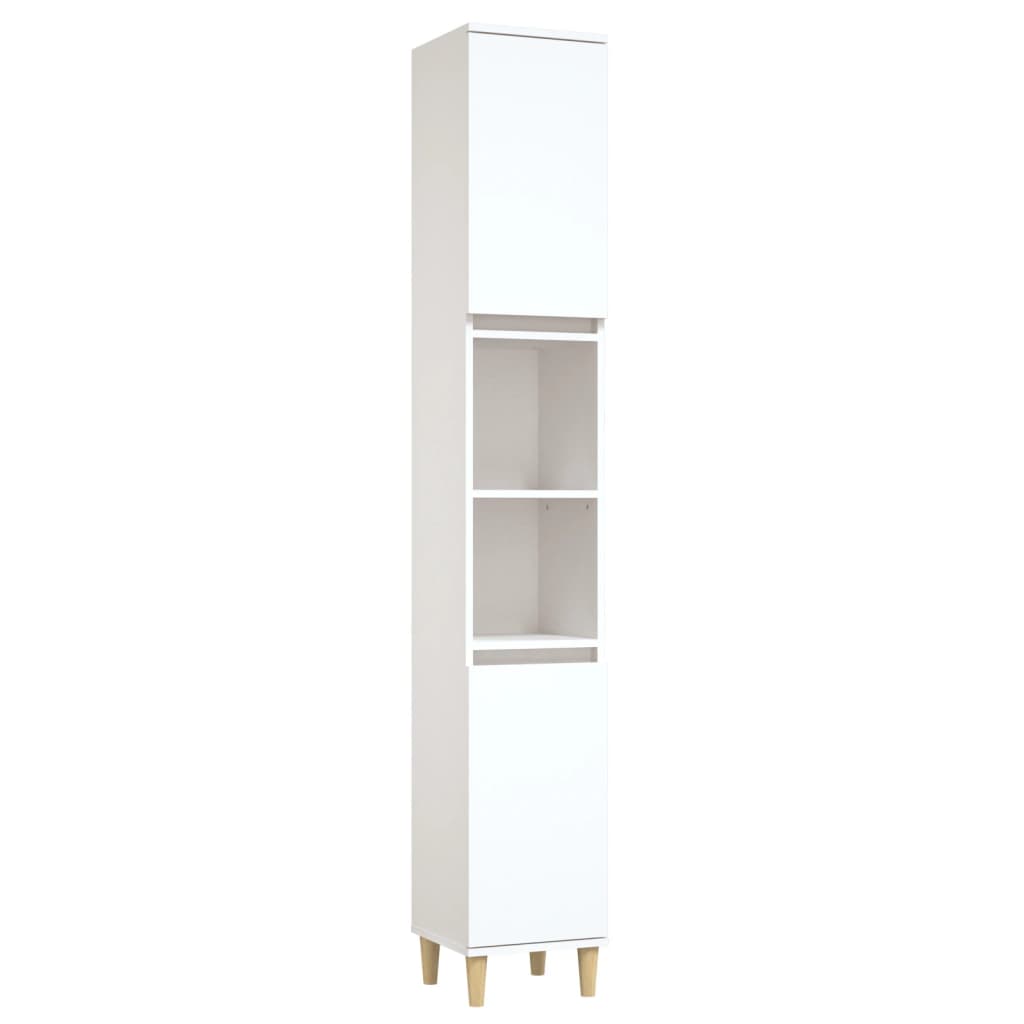 NNEVL Bathroom Cabinet White 30x30x190 cm Engineered Wood by NNEVL