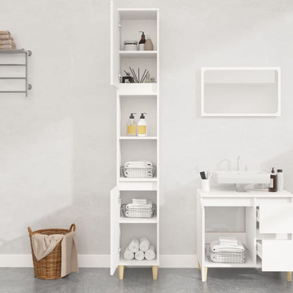 NNEVL Bathroom Cabinet White 30x30x190 cm Engineered Wood by NNEVL