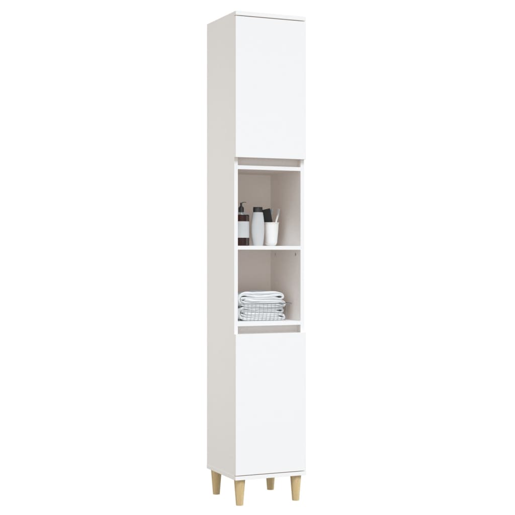 NNEVL Bathroom Cabinet White 30x30x190 cm Engineered Wood by NNEVL