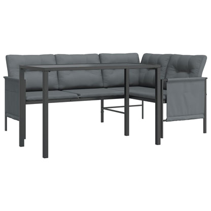 NNEVL 2 Piece Garden Dining Set Anthracite Steel by NNEVL