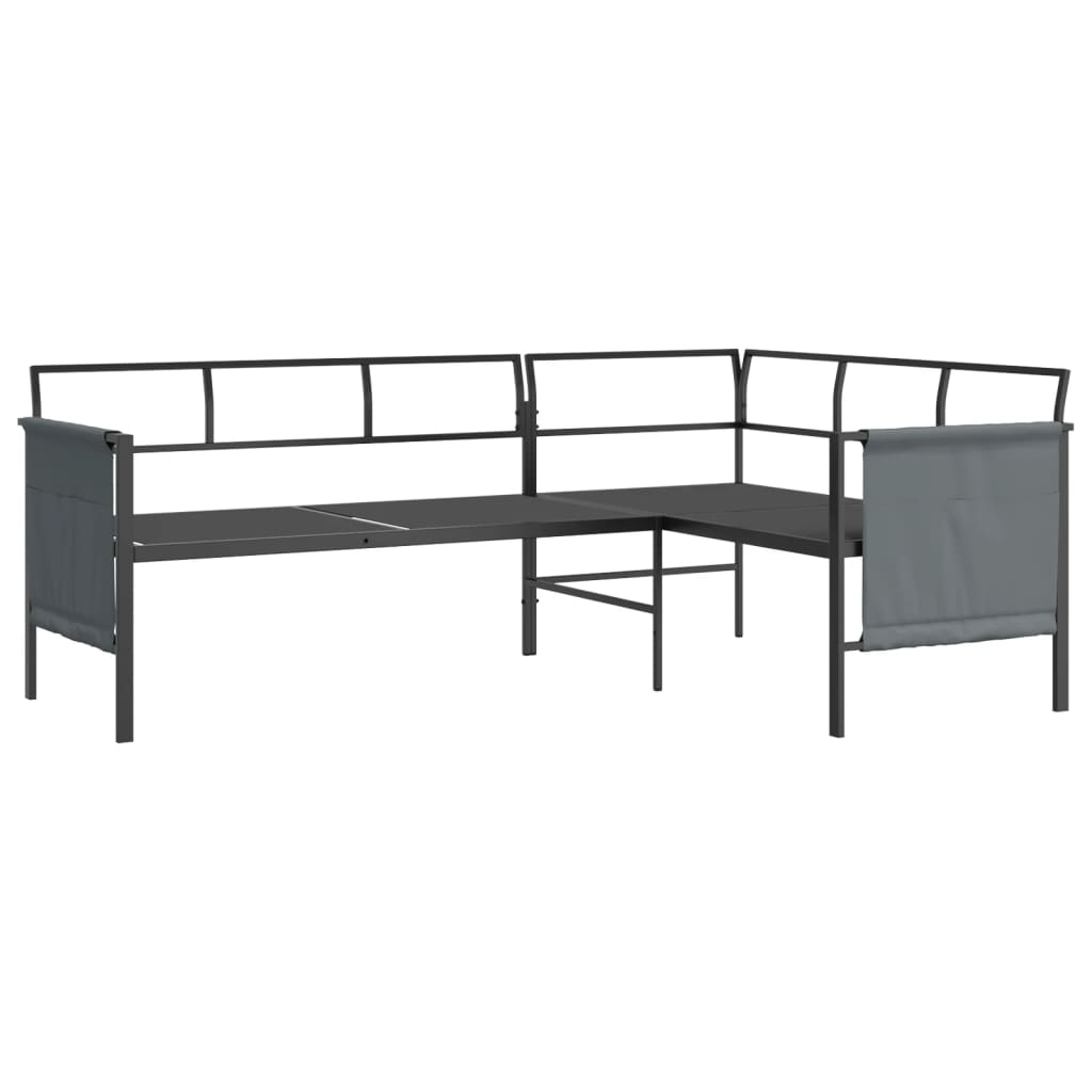 NNEVL 2 Piece Garden Dining Set Anthracite Steel by NNEVL