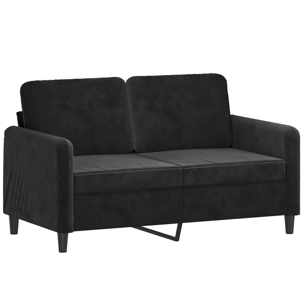 NNEVL 3 Piece Sofa Set Black Velvet by NNEVL