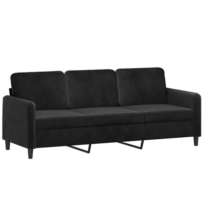 NNEVL 3 Piece Sofa Set Black Velvet by NNEVL