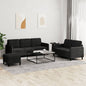 NNEVL 3 Piece Sofa Set Black Velvet by NNEVL