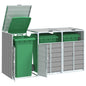 NNEVL Wheelie Bin Storage for Triple Bins Grey 216x81x115 cm Steel by NNEVL