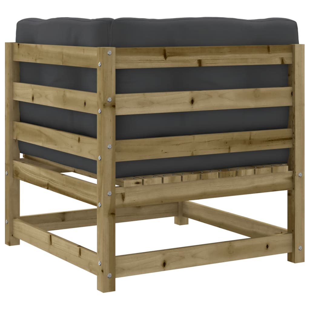 NNEVL 2 Piece Garden Sofa Set with Cushions Impregnated Wood Pine by NNEVL