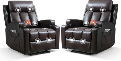 Brown UltraSoft Fabric Manual Recliner With Plush Arms by ShipItFurniture