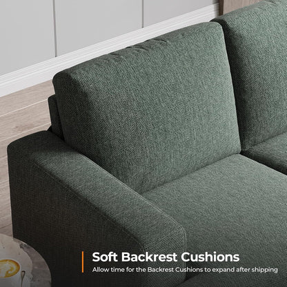 89Inch Sofa With ExtraDeep Seats Light Green Premium Fabric Upholstery by ShipItFurniture