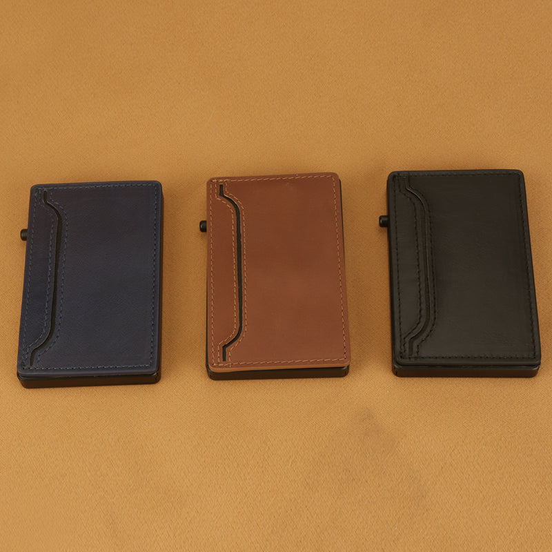 TOYFID Wallet With PU Leather Cover,Aluminum Alloy Pop Up Wallet Holder Card by TOYFID Wallet