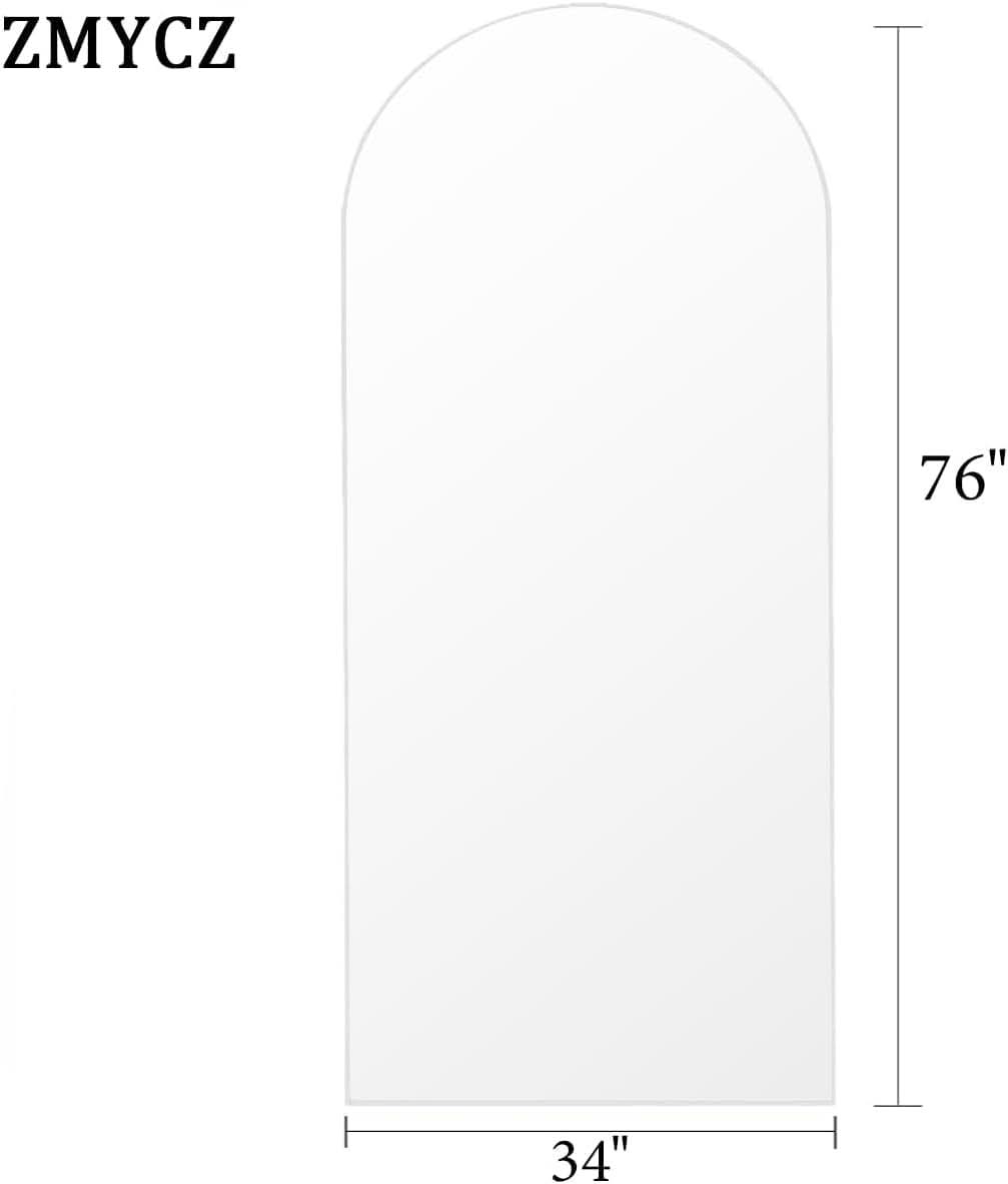 76x34 Arch Full Length Mirror Aluminum Frame For Bedroom by ShipItFurniture