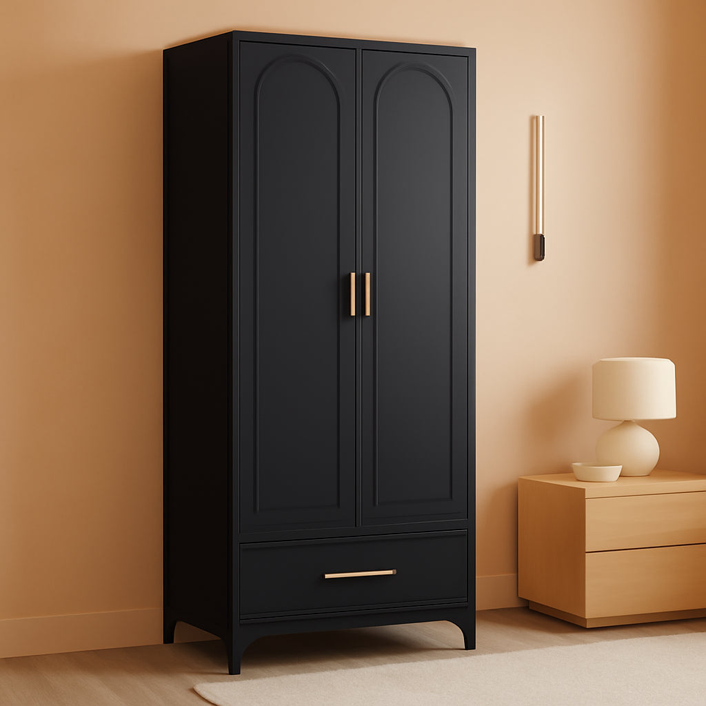 75In Black Industrial Pantry Cabinetry With Drawers by ShipItFurniture