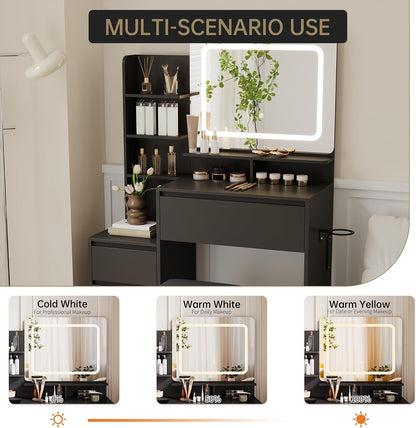 36 Inch Customizable Illuminated Vanity Desk Mirror by ShipItFurniture