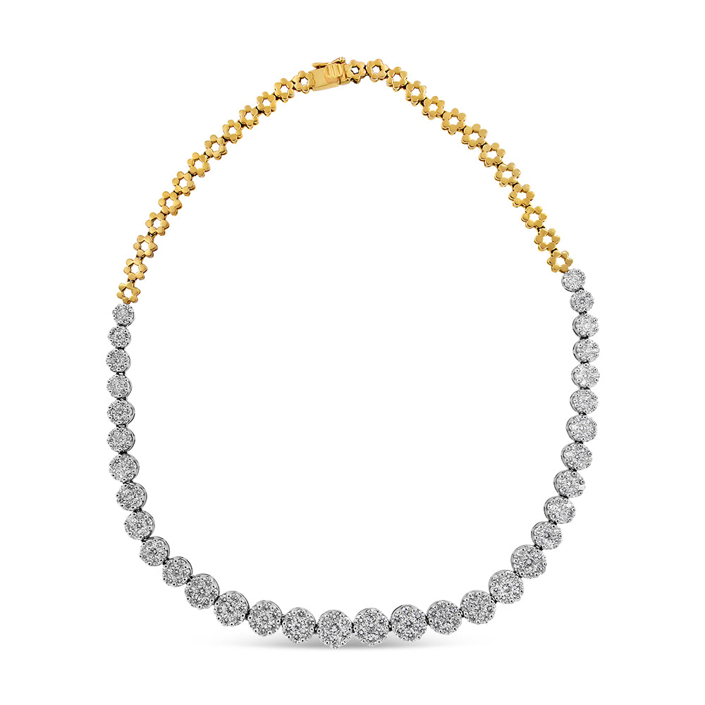 IGI Certified 14K Yellow Gold 14 3/4 cttw Pave Set Round-Cut Diamond Riviera Necklace (F-G Color, S2-I1 Clarity) by Infinite Jewels