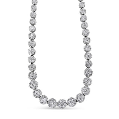 IGI Certified 14K Yellow Gold 14 3/4 cttw Pave Set Round-Cut Diamond Riviera Necklace (F-G Color, S2-I1 Clarity) by Infinite Jewels