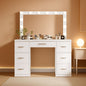 White Vanity Desk With Adjustable Illuminated Mirror by ShipItFurniture