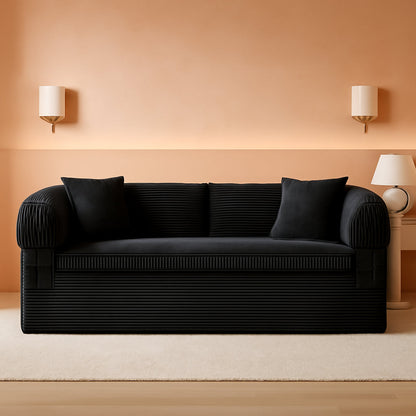 79 Inch Convertible Sofa Bed Black Luxurious Comfort by ShipItFurniture