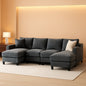 Charcoal Grey Luxurious Modular U Shaped Sectional by ShipItFurniture