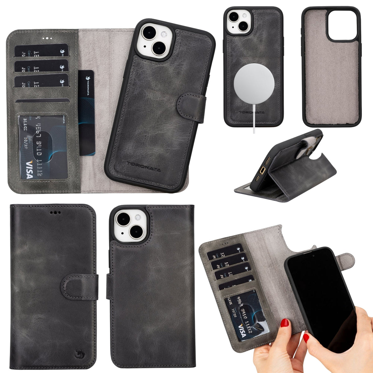 Casper Leather iPhone 14 Plus Wallet Case | MagSafe by TORONATA