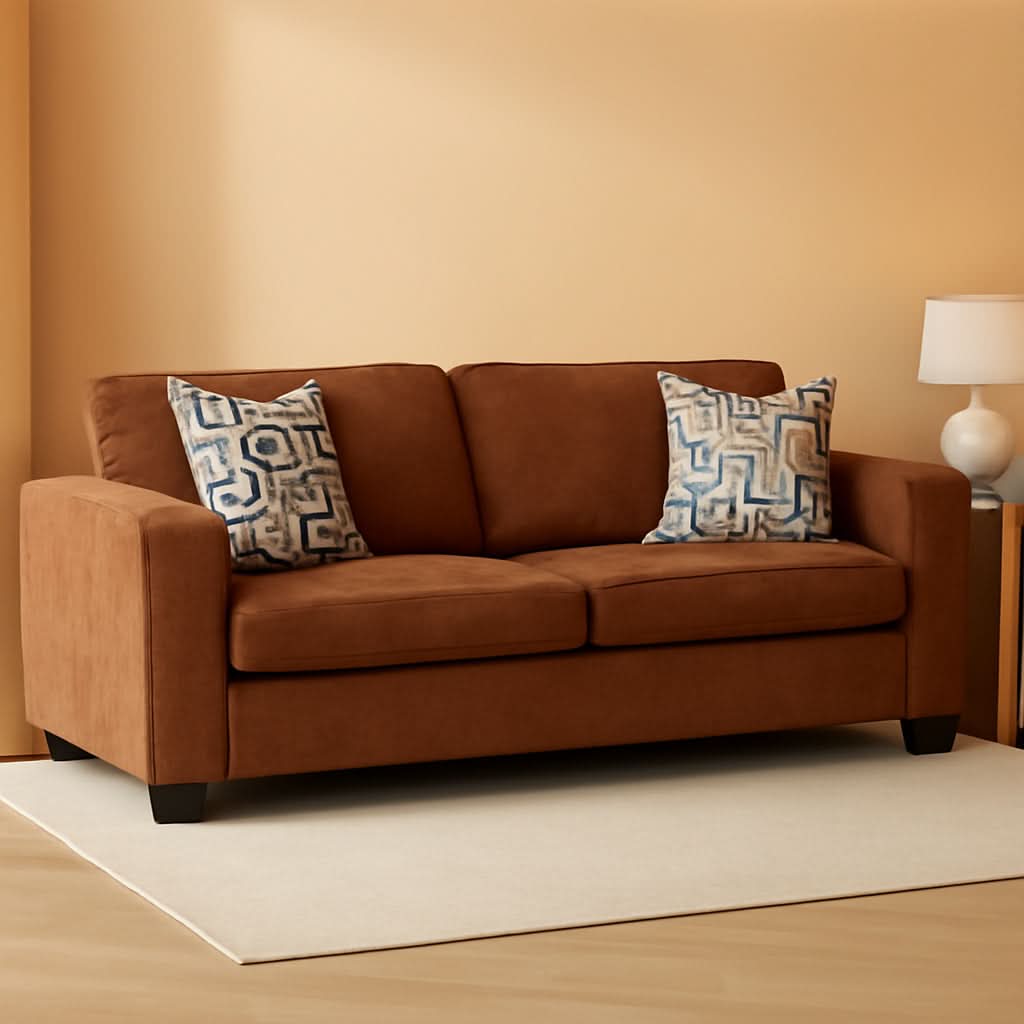 Queen Burnt Orange Contemporary Luxury Sofa Sleeper by ShipItFurniture
