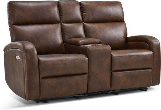 65.7 Inch Dark Brown Zero Wall Power Recliner Loveseat by ShipItFurniture