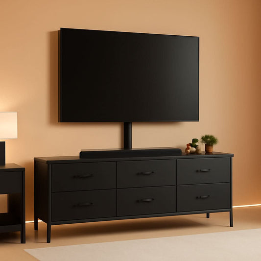 Black TV Entertainment Stand With Adjustable Mount by ShipItFurniture