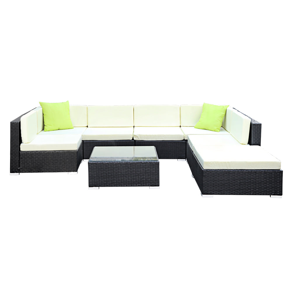 NNEDSZ 8PC Outdoor Furniture Sofa Set Wicker Garden Patio Pool Lounge by NNEDSZ