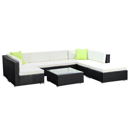 NNEDSZ 8PC Outdoor Furniture Sofa Set Wicker Garden Patio Pool Lounge by NNEDSZ