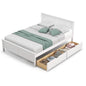 Full Size White Platform Bed Frame with 2 Storage Drawers by FastFurnishings