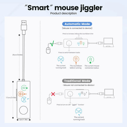 NNEOBA Fully Automatic USB Mouse Jiggler with HD Screen by NNEOBA