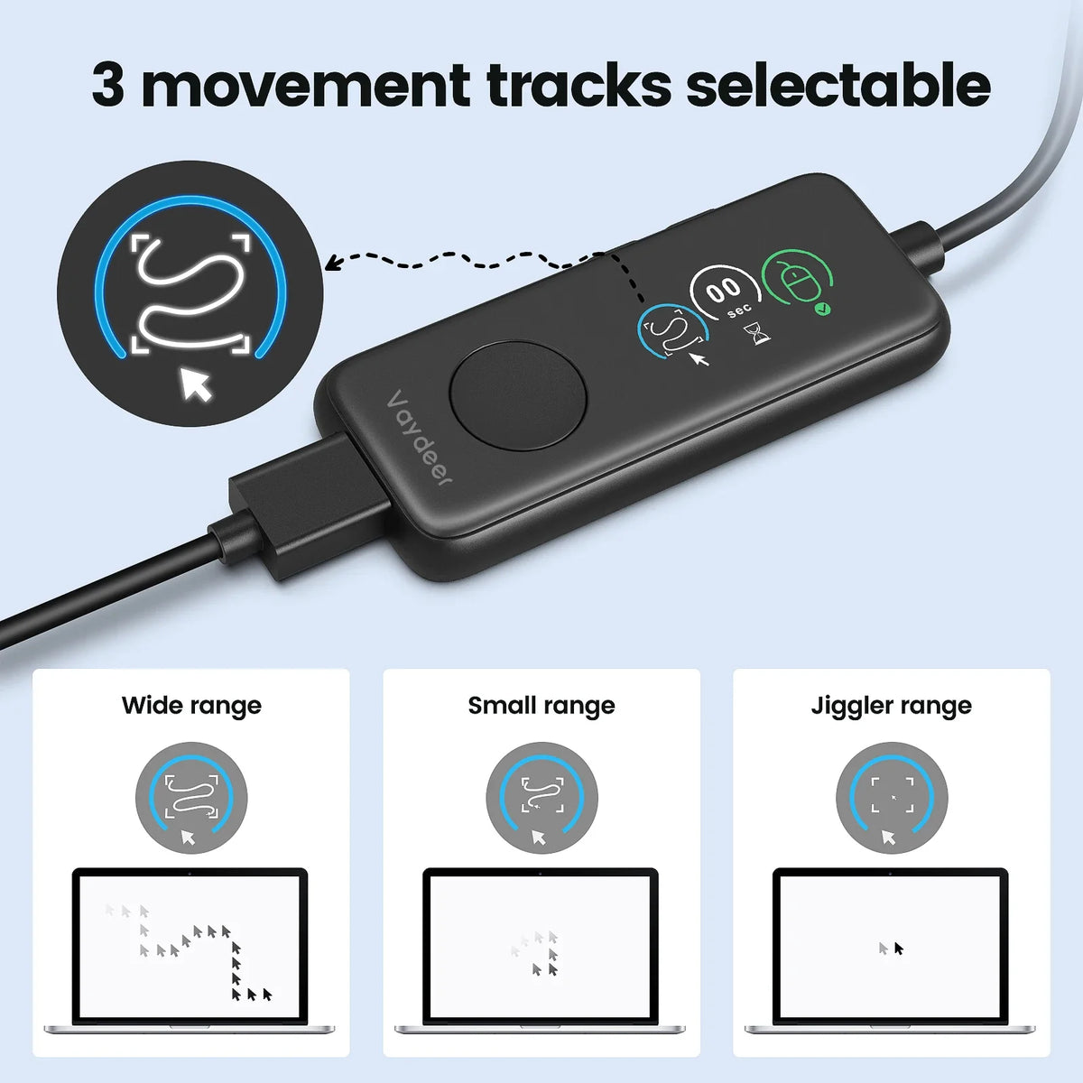 NNEOBA Fully Automatic USB Mouse Jiggler with HD Screen by NNEOBA