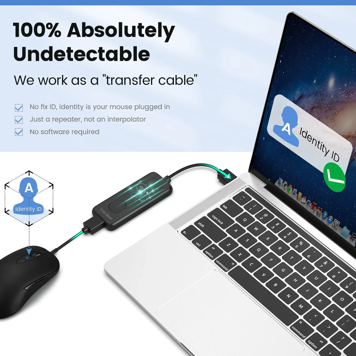 NNEOBA Fully Automatic USB Mouse Jiggler with HD Screen by NNEOBA