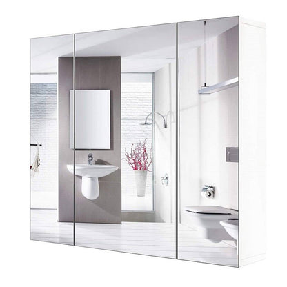 Modern 3-Door Wall Mounted Medicine Cabinet Bathroom Mirror Cupboard by FastFurnishings