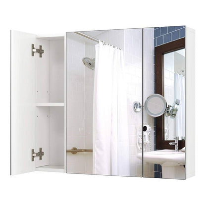 Modern 3-Door Wall Mounted Medicine Cabinet Bathroom Mirror Cupboard by FastFurnishings