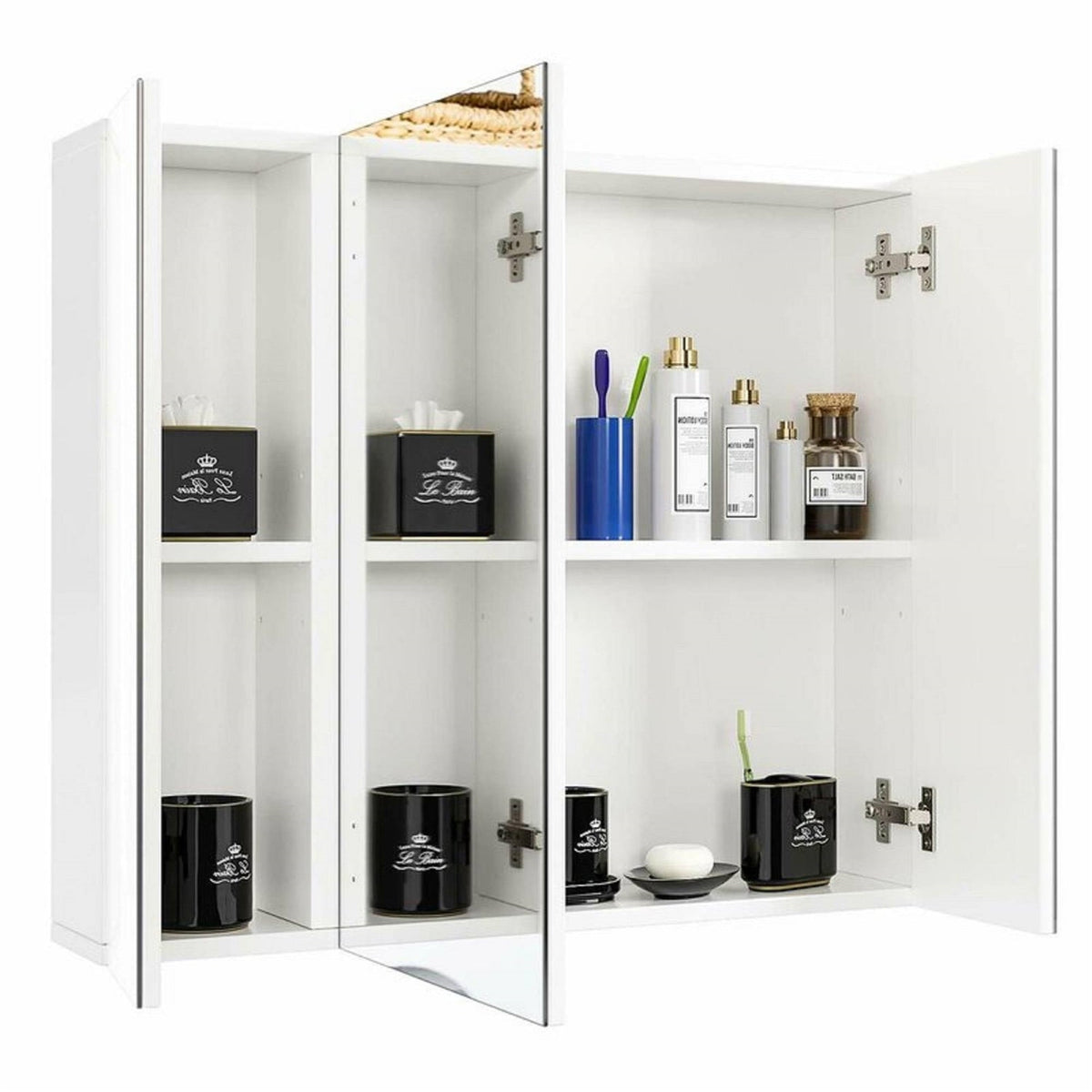 Modern 3-Door Wall Mounted Medicine Cabinet Bathroom Mirror Cupboard by FastFurnishings