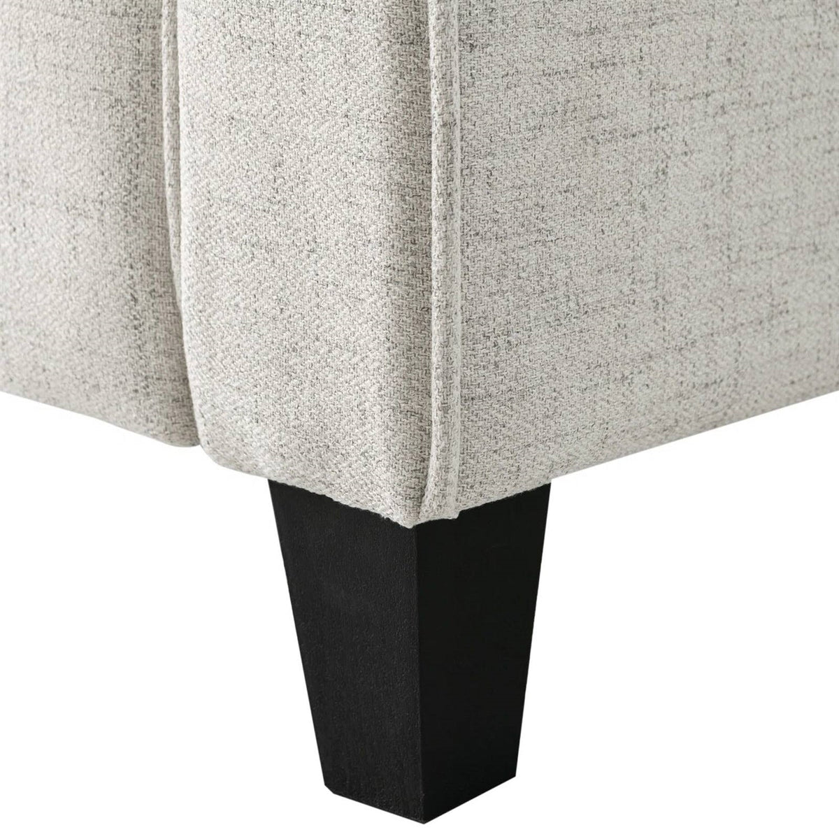 Modern 3-Seater Upholstered Sofa in Cream Microfiber with Button Tufted Cushions by FastFurnishings