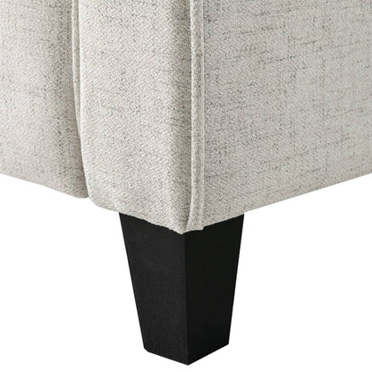 Modern 3-Seater Upholstered Sofa in Cream Microfiber with Button Tufted Cushions by FastFurnishings