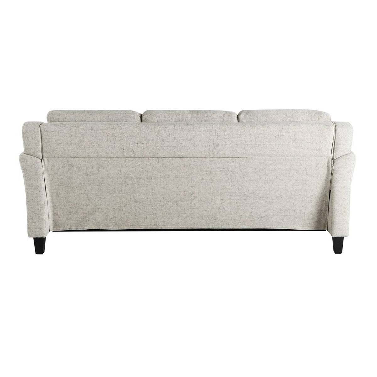 Modern 3-Seater Upholstered Sofa in Cream Microfiber with Button Tufted Cushions by FastFurnishings