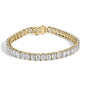 IGI Certified 14K Yellow Gold 18 1/2 Cttw Emerald Cut Lab Grown Diamond Tennis Bracelet by Infinite Jewels