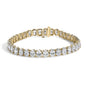 IGI Certified 14K Yellow Gold 18 1/2 Cttw Oval Cut Lab Grown Diamond Tennis Bracelet by Infinite Jewels
