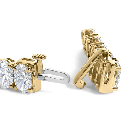 IGI Certified 14K Yellow Gold 18 1/2 Cttw Oval Cut Lab Grown Diamond Tennis Bracelet by Infinite Jewels