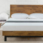 King Solid Wood Modern Platform Bed Frame with Adjustable Height Headboard by FastFurnishings
