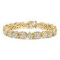 14K Yellow Gold 8 1/5 Cttw Baguette and Princess-Cut Diamond Geometric Twist Link Bracelet (G-H Color, VS1-VS2 Clarity) - Size 7" by Infinite Jewels