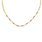 14K Yellow Gold Red Ruby and 3/8 Cttw Diamond Alternating Link Necklace by Infinite Jewels