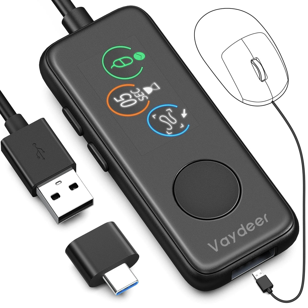 NNEOBA Fully Automatic USB Mouse Jiggler with HD Screen by NNEOBA