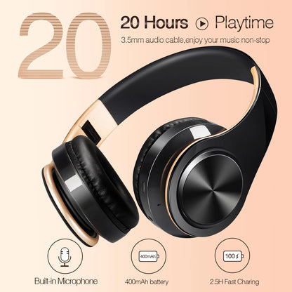 Wireless Bluetooth Headphones Gold by CAN